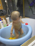 世纪宝贝（babyhood）儿童泡澡桶 加厚洗澡盆【0-5岁 宝宝浴桶 婴儿游泳桶赠浴凳 304蓝 实拍图