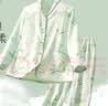 棉花会月子服夏季薄款纯棉云纱孕妇睡衣产后哺乳喂奶家居服套装 【双层纯棉云纱】翠陌悠悠 L【适合体重115斤-145斤】 实拍图