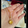 周六福足金黄金项链女牡丹花吊坠AC062228约5.26g42+2cm生日礼物计价 实拍图