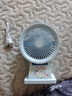 欧利文小风扇桌面床上用静USB充电低音三档 便携式迷你大风力电风扇办公室宿舍风宝 蓝色 实拍图