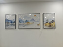 诗六艺家饰客厅装饰画北欧现代简约沙发背景墙挂画三联画大气轻奢壁画晶瓷画 背靠金山（铝合金外框） 镶钻画左右50*70+中间100*70亮面 实拍图
