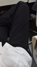 萝美酱西装裤女小个子夏季高腰垂感阔腿裤梨形休闲直筒裤子春秋冰丝长裤 黑色常规长度【夏季冰丝款】 L 实拍图