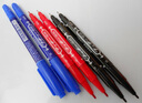 斑马牌（ZEBRA）YYTS5红色油性记号笔粗细双头速干笔学生美术绘图画勾线签字笔高颜值办公文具 10支 实拍图