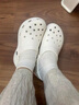 沙洛驰云朵crocs洞洞鞋经典女士厚底休闲凉鞋卡骆户外沙滩鞋增高女夏季 云朵骨白色 35 (210mm) M3 实拍图