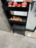 密林厨房夹缝置物架多层果蔬储物小推车移动冰箱侧收纳架 四层黑18cm 实拍图