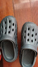 洁丽雅手术室专用洞洞鞋男士夏季外穿防滑EVA防臭沙滩凉鞋包头医用拖鞋 黑色 【C款｜5.0CM轮胎底】 44-45 【标准码】 实拍图