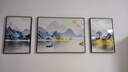 诗六艺家饰客厅装饰画北欧现代简约沙发背景墙挂画三联画大气轻奢壁画晶瓷画 背靠金山（铝合金外框） 镶钻画左右40*60+中间80*60亮面 实拍图