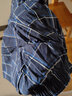 浪莎男士睡裤男短裤纯棉夏季薄款宽松大码格纹休闲五分裤外穿沙滩短裤 丈青中格 3XL 实拍图