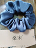 桑宋真丝发圈桑蚕丝丸子头绳丝绸简约气质款网红大肠圈甜美女手工发饰 深海蓝（一只装）3.5cm 实拍图