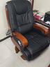 纽麦真皮老板椅可躺按摩皮质办公椅子家用电脑座椅总裁牛皮办公大班椅 PU-黑色 实拍图