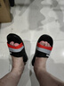 回力韩版凉拖鞋拼接情侣款浴室居家用时尚软底拖鞋HL333360黑红42码 实拍图