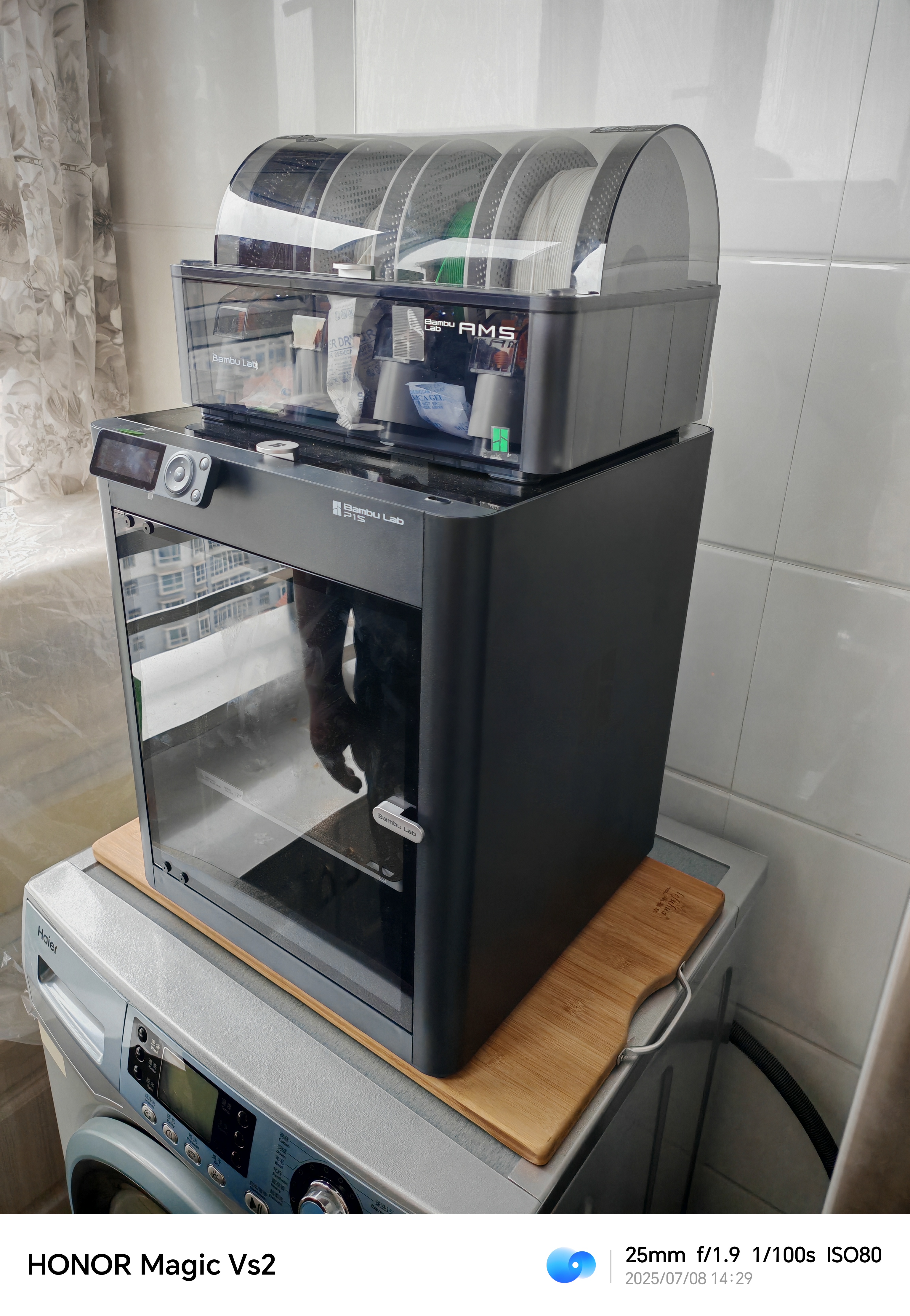 拓竹PLA-CF碳纤增强 3D打印耗材 高强度碳纤维复合材料 RFID智能参数识别 Royal Blue皇家蓝14601 含料盘 实拍图