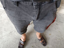 牛仔短裤男夏季薄款直筒宽松7七分裤子男士八分休闲中裤潮牌夏天 灰蓝 2XL 实拍图