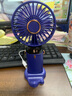 手持小风扇数显便携式随身折叠小型礼物迷你办公室电动USB电风扇静音桌面学生宿舍 深海蓝|数显5档|强劲风力|可折叠|带底座 实拍图