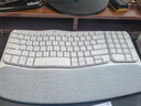 罗技（Logitech）Wave Keys波浪键盘 人体工学键盘 办公键盘 无线键盘 蓝牙键盘 配备软垫掌托 3台设备连接 白色 实拍图