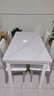 上林春天亮光岩板餐桌椅组合现代简约家用轻奢实木长方形吃饭洽谈桌子餐桌 加厚雪山白亮光-白框架+灰白木椅 1.4m /1.3m一桌四椅【默认发1.4】 实拍图