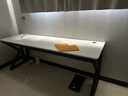 韵他实木电脑桌子双人电竞桌台式办公桌简约现代学习桌长方形书桌 白桌+黑架【加厚18mm实木桌面】 200*60*75cm 实拍图
