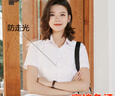佐马仕短袖衬衫女工装衬衣女士商务休闲修身职业装女装夏季工作服正装 方领纯白色DN2655 2XL/39码（120斤-130斤） 实拍图
