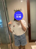 查尔斯桃心【黄霄云同款】T恤男女同款双爱心宽松情侣短袖 本白  M 实拍图