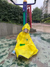 牧萌儿童雨衣带书包位男童女童女孩加长全身学生雨披 黄色恐龙 XL 实拍图