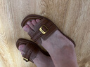 天美意拖鞋女凉鞋度假优雅百搭气质法式女一字拖新款KT075BT5 经典款-棕色（牛皮鞋面） 35 实拍图