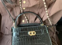 CHARLES&KEITH鳄鱼纹凯莉包手提斜挎婚包包女包生日礼物CK2-50270880-1 Black黑色 S 实拍图
