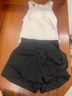 骆驼（CAMEL）防走光瑜伽短裤女高腰健身跑步三分裤 Y23BA4L0029D 幻影黑 M 实拍图