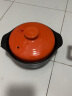 康舒（KANGSHU） 砂锅煲汤锅陶瓷锅燃气灶家用沙锅炖锅炖汤瓦煲汤煲炖煲煲仔砂锅 橙色运损补发/耐高温3.5L+ 1.1L 实拍图