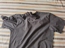 无印良品（MUJI）男式天竺编织圆领短袖T恤男士打底衫男款休闲上衣夏季男装 深灰色条纹 S (165/84A) 实拍图