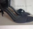CHARLES&KEITH一字带缎面蝴蝶结绑带高跟凉鞋子女鞋生日礼物CK1-61720177 BLACK TEXTURED黑色纹理 36 实拍图