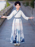 安妮优儿男童汉服中国风少爷公子秋装儿童古装帅气学生国学服 灰色 140 实拍图