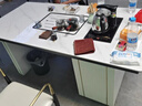 陶梦意轻奢岩板茶桌一体一整套简约现代办公室功夫茶台一体家用阳台茶桌 加厚12mm岩板【卡塔金白色】 1.4米单桌【送茶具大礼包】 实拍图
