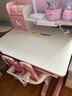 Hello Kitty【送货到家】儿童学习桌中小学生书桌椅可升降写字桌椅套装男女孩 0.8米抗醛桌面+脚踏椅 粉 实拍图