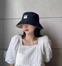 众妃渔夫帽子女春夏季韩版潮防晒遮阳帽日系小沿百搭双面戴太阳帽盆帽 黑色 实拍图