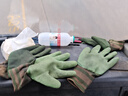 轮胎橡胶劳保手套耐磨防滑柔软透气半全浸胶工地手部防护干活手套 军绿色6双 实拍图