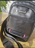 背包斜挎包男胸包户外旅行休闲皮包手机包中年男士单肩包大容量 黑色(皮面) 实拍图