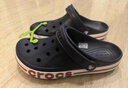 卡骆驰crocs洞洞鞋贝雅卡骆班轻便耐磨一脚蹬休闲鞋|205089 黑色/白色-066 41 /42(260mm) 实拍图