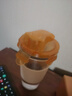 Glasslock 韩国进口玻璃水杯加厚可爱情侣杯随手杯可爱透明茶杯 钢化玻璃不带刻度橙附杯套 450ml 实拍图