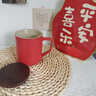 叁旬（sanxun） 知行陶瓷泡茶马克杯带盖过滤水杯女男办公室茶水分离杯子定制 知行马克杯【宫廷红】 实拍图