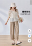 浪莎慵懒夏日清爽凉凉奶芙裤女夏季高腰薄款休闲百搭小个子九分阔腿裤 实拍图