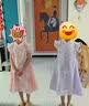 迪士尼女童连衣裙儿童裙子国风汉服夏季新中式中大童公主裙DQ080粉色140 实拍图