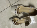卓诗尼粗跟玛丽珍高跟鞋女2025春秋新款一字带配裙子包头凉鞋珍珠单鞋子 米白色 39 实拍图