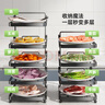 帅仕 厨房置物架可折叠备菜架盘多层配菜架火锅备菜神器厨房收纳用品 五层黑色配菜架 【台面款】 实拍图