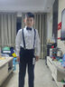 罗蒙儿童礼服六一演出服男童毕业主持长袖长裤背带套装 黑色140 实拍图