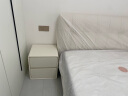 锦汐床头柜实木奶油风收纳柜卧室床边柜现代简约储物柜置物轻奢小柜子 【免安装】奶白色45CM-双抽 实拍图