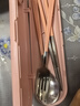 COOKSS儿童筷子勺子套装便携盒餐具小学生上学专用收纳盒三件套外带粉色 实拍图