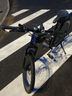 EG7山地自行车成人学生变速越野单车双减震赛车26寸青少年男女 辐条【升级减震 超强承重】黑蓝 24寸21速【适合：145-165CM】 实拍图