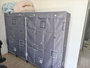 简易衣柜卧室家用衣柜出租屋衣柜钢架结构免安装折叠一体布衣柜 新憧憬【加长挂衣区】 长240*宽50*高170cm【可挂长款】 实拍图