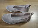 斯凯奇（Skechers）女鞋透气蕾丝单鞋浅口一脚蹬平底鞋软底舒适透气旅游鞋100686 灰褐色/TPE 36 【正码正拍】 实拍图