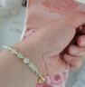 GLTEN和田玉竹节足硬金手链女生日礼物结婚纪念送女朋友老婆手串玉手镯 实拍图